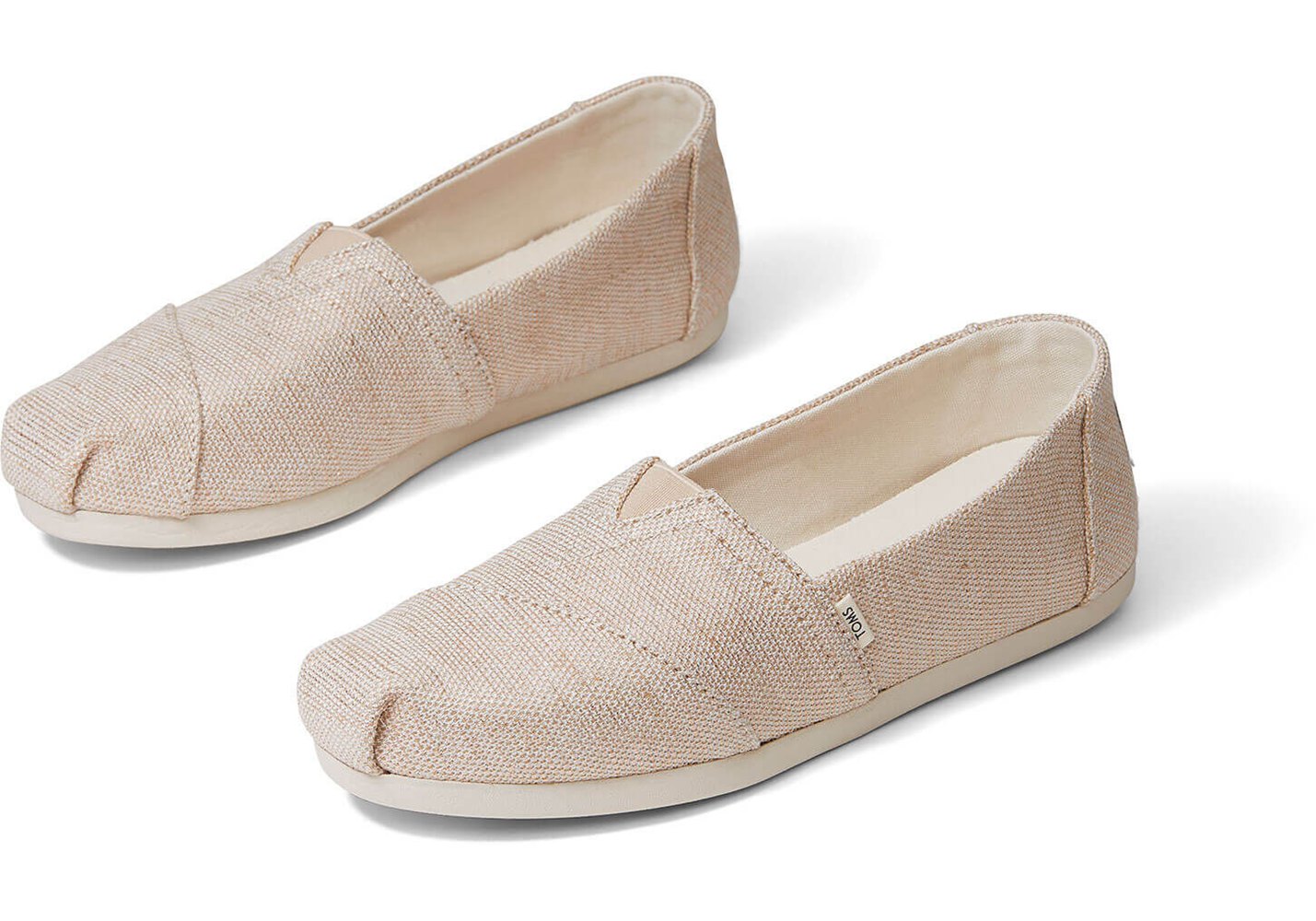 Toms Espadryle Damskie Beżowe - Alpargata Metallic Woven - 10AIFCRXL